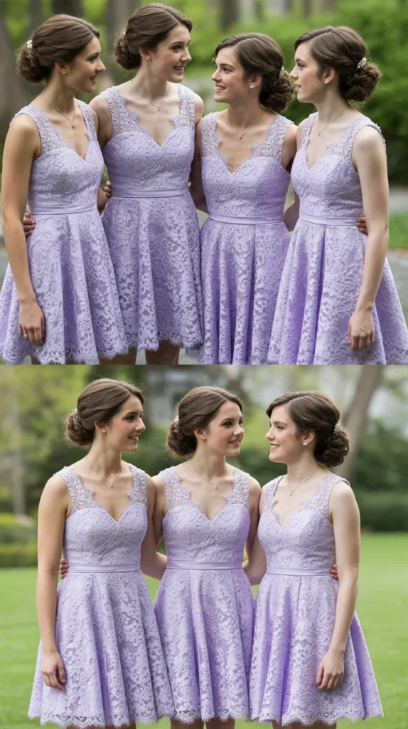 Lavender Floral Lace Overlay Dress