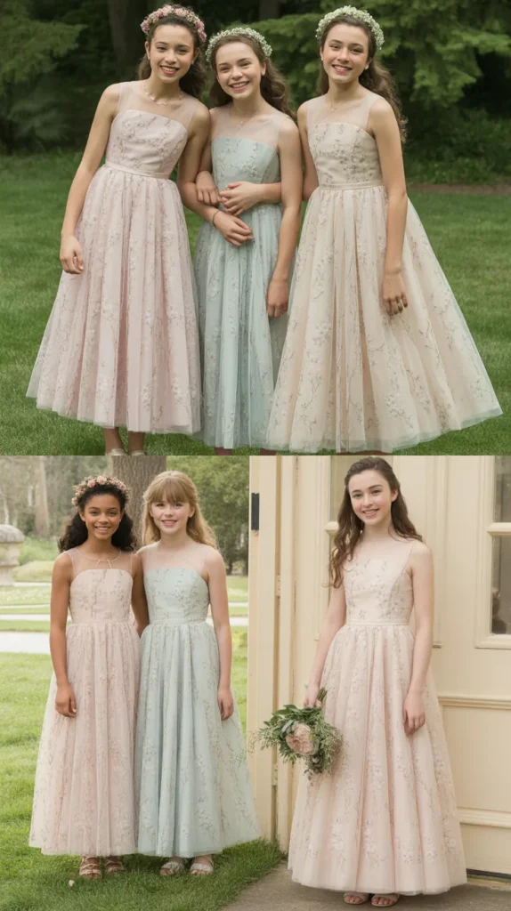 Floral Embroidered Tulle Gowns