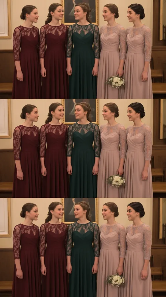Modest Long-Sleeve Junior Bridesmaid Dresses