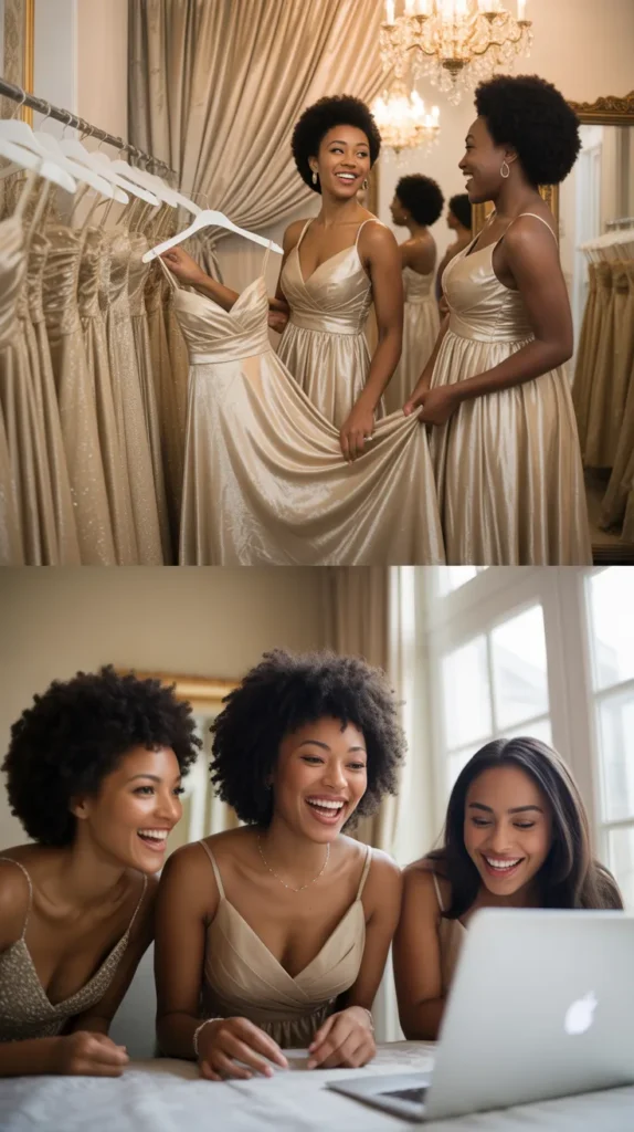Where to Shop for Gold Champagne Bridesmaid Dresses