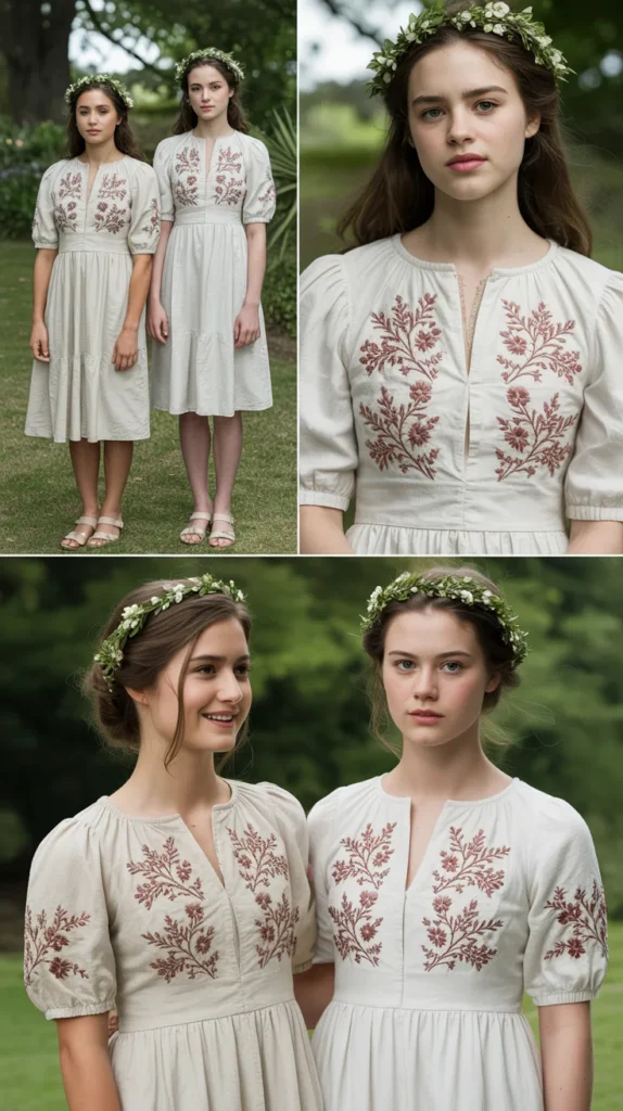 White Floral Embroidered Dress