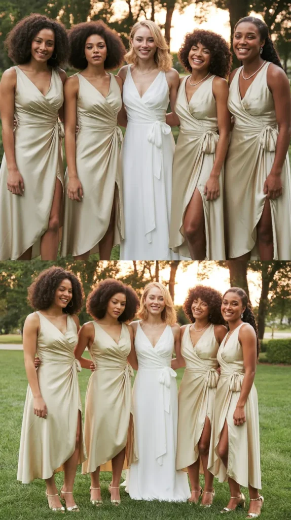 Gold Champagne Wrap Dress Style