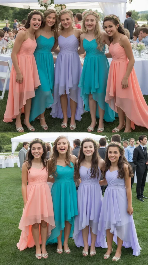 High-Low Hemline Junior Bridesmaid Dresses