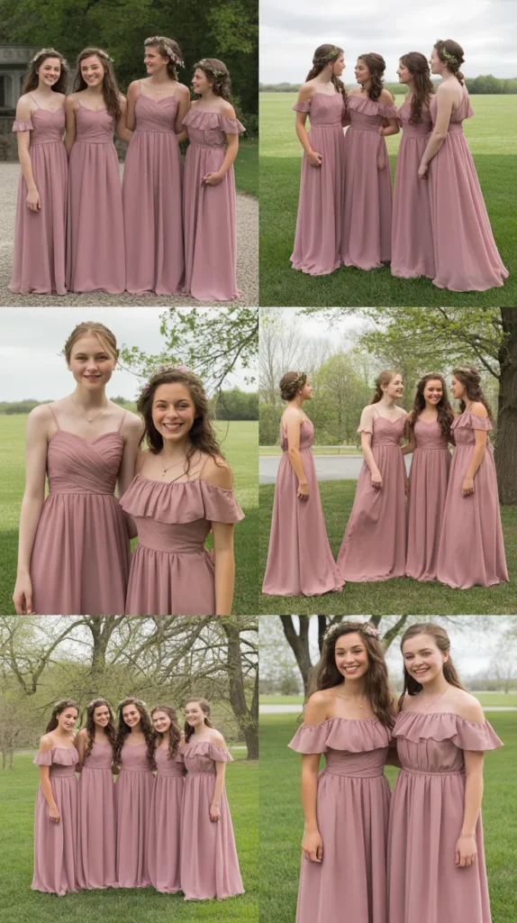 Dusty Rose Chiffon Bridesmaid Dresses