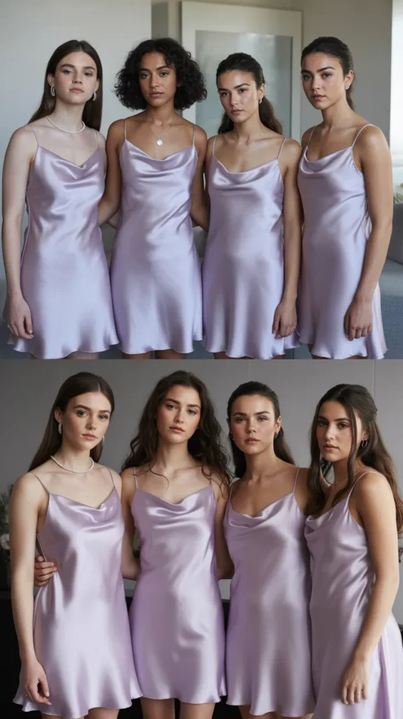 Lilac Satin Slip Dress