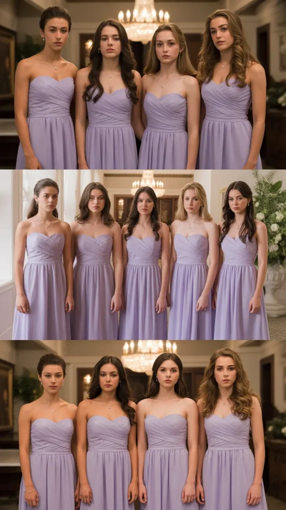 Strapless Lilac Bridesmaid Dress