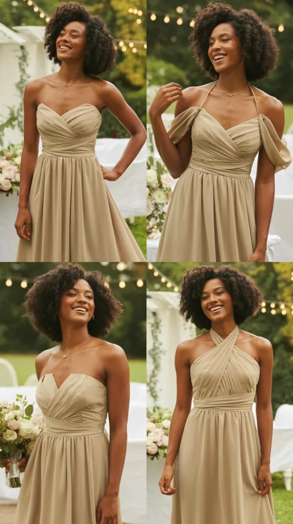 Convertible Gold Champagne Multiway Dress