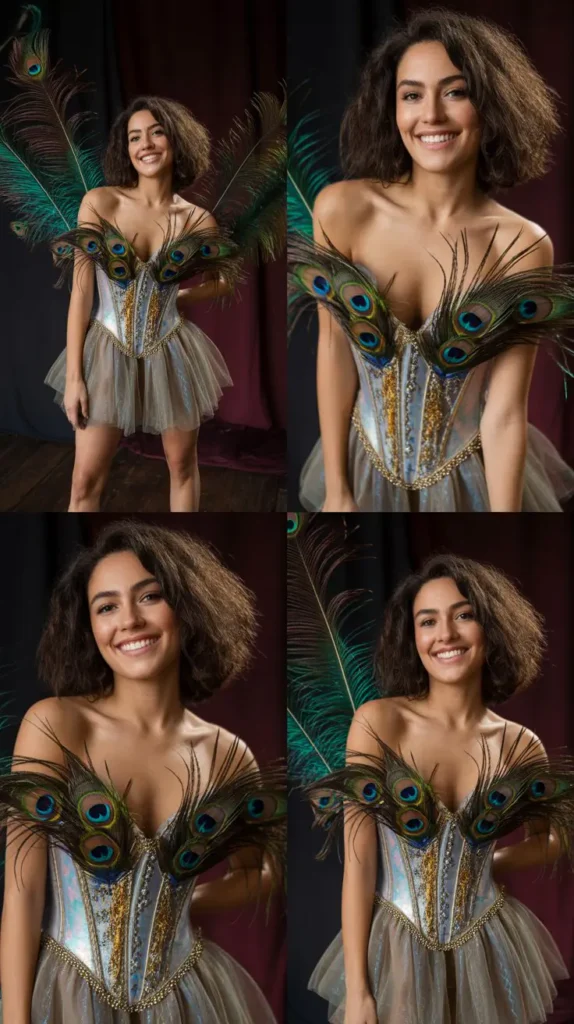 Feathered Carnival Corset Set