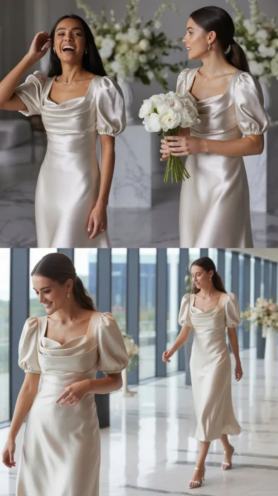 Puff Sleeve Bridesmaid Dresses