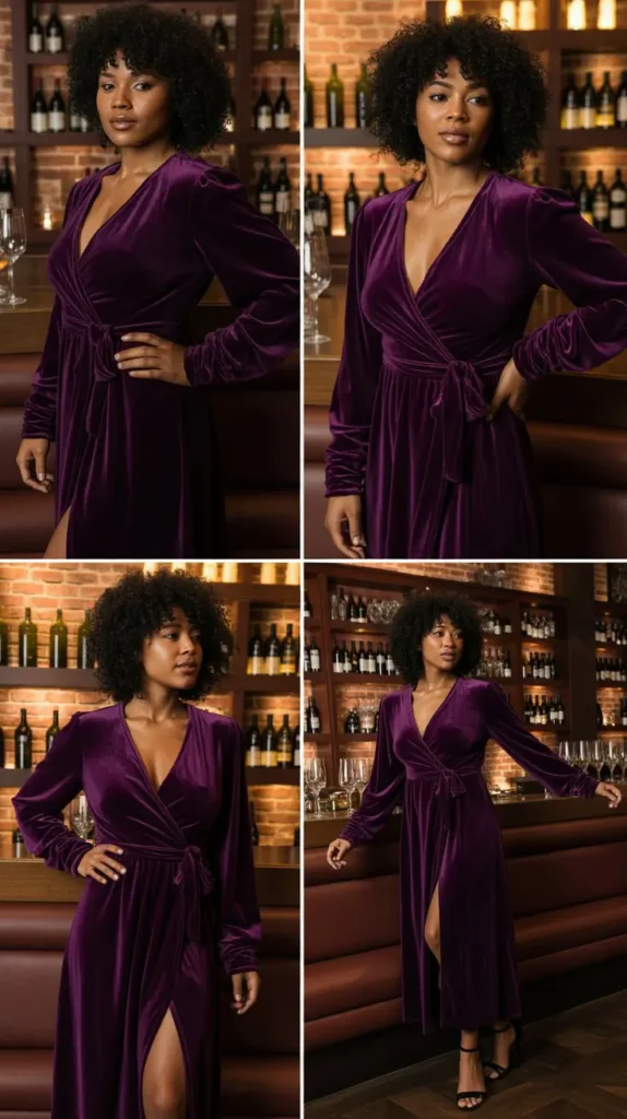 Wrap Dress In Rich Fabrics