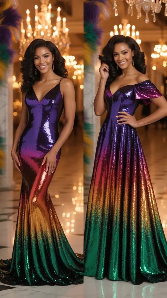 Ombre Sequin Gown
