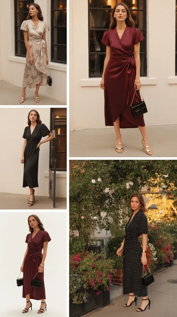 Wrap Dress with Strappy Sandals