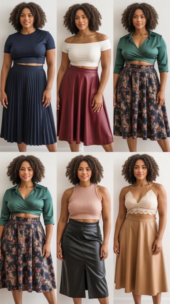 Midi Skirt with Crop Top