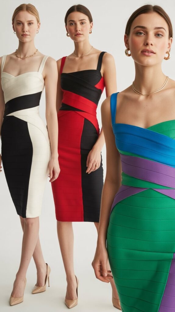 Color-Block Bandage Dress
