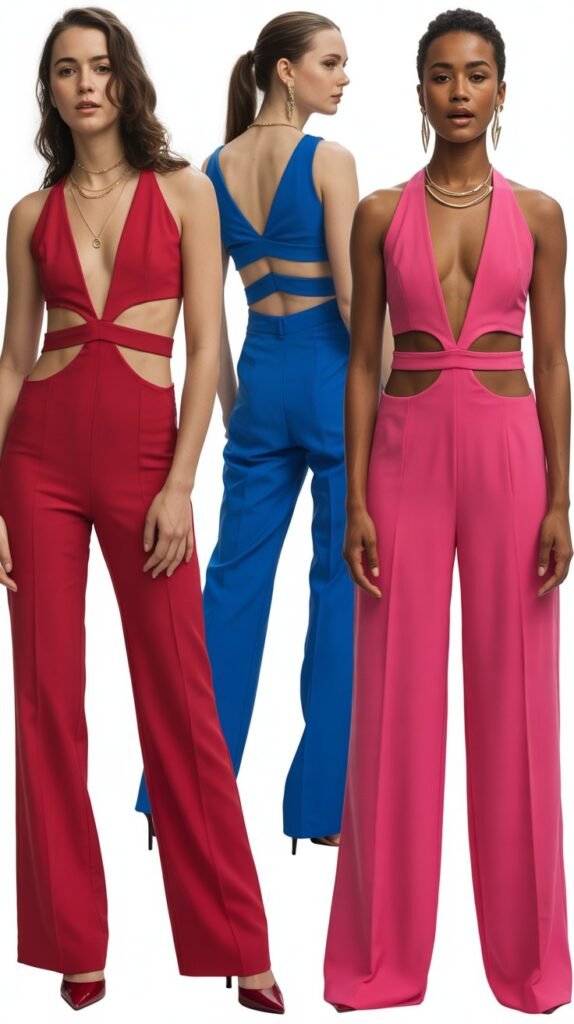 Cut-Out Jumpsuit In Bold Color
