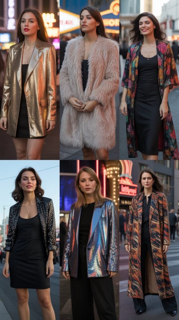 Statement Coat Over Simple Dress