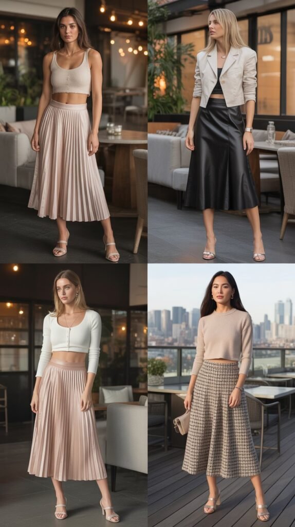 Midi Skirt With Crop Top