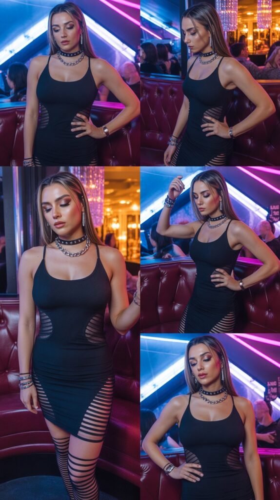 . Satin Midi Dress with Thigh-High Slit