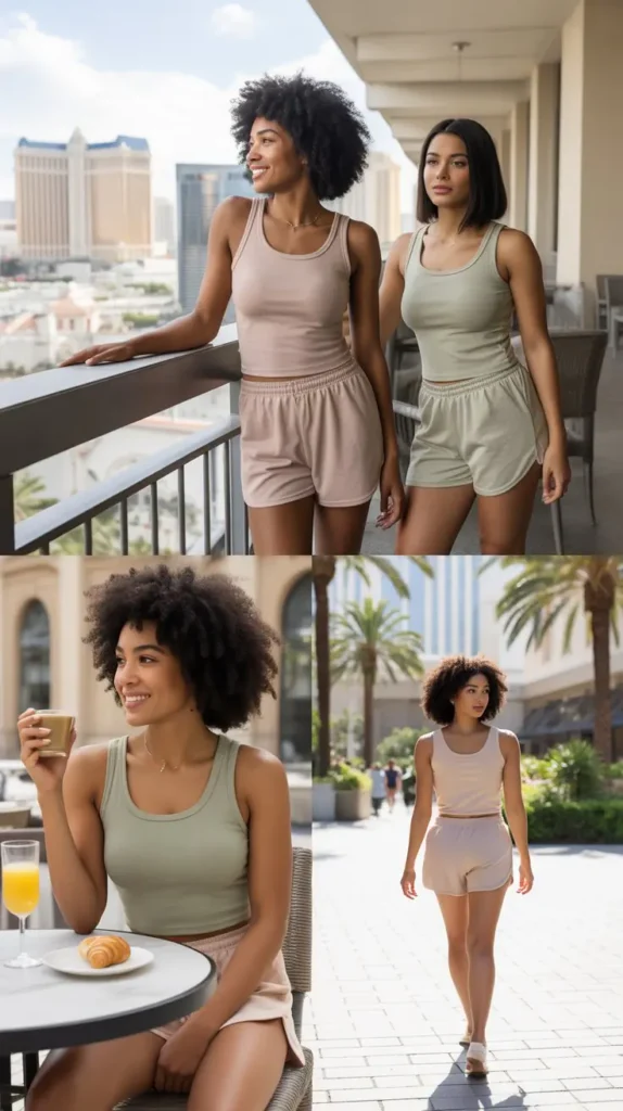  Matching Tank And Shorts Loungewear Set