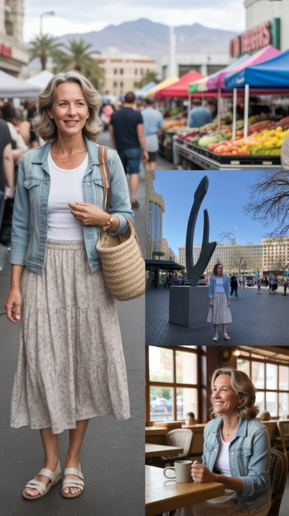 Midi Skirt with a Tank Top