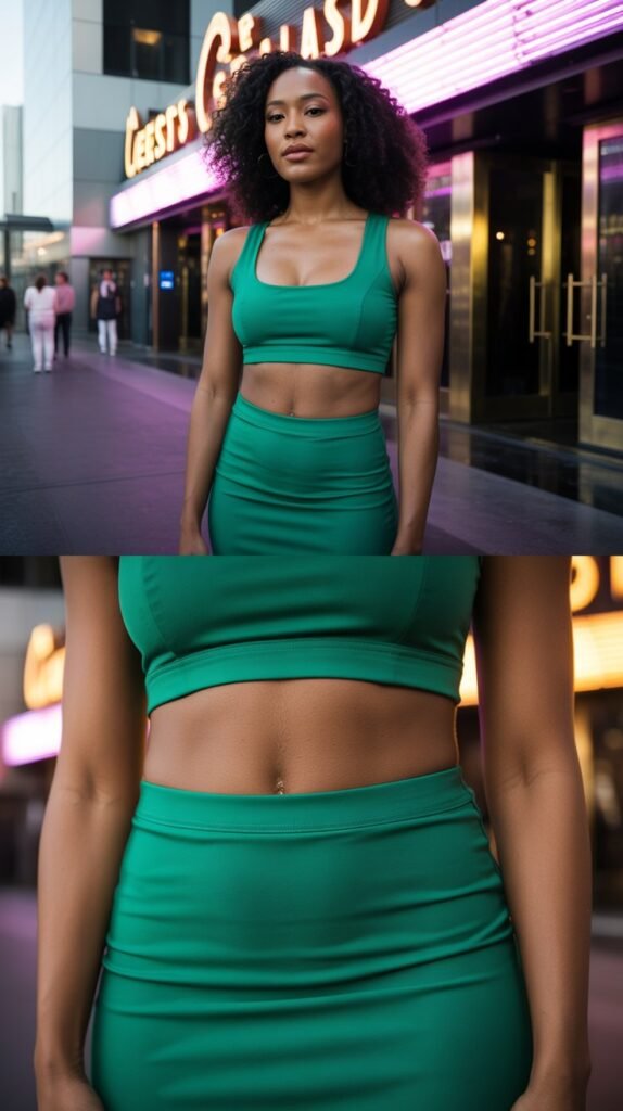 Two-Piece Crop Top And Skirt Set