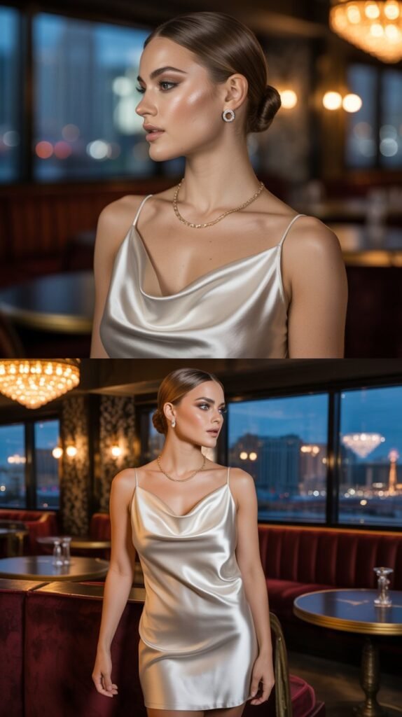 Draped Cowl Neck Dress