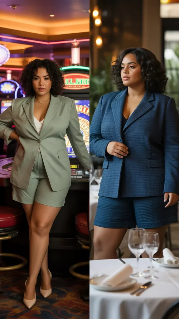  Matching Set with Shorts and Blazer