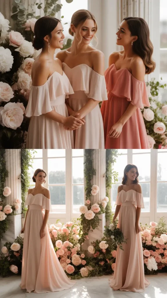 Off-Shoulder Ruffle Gown