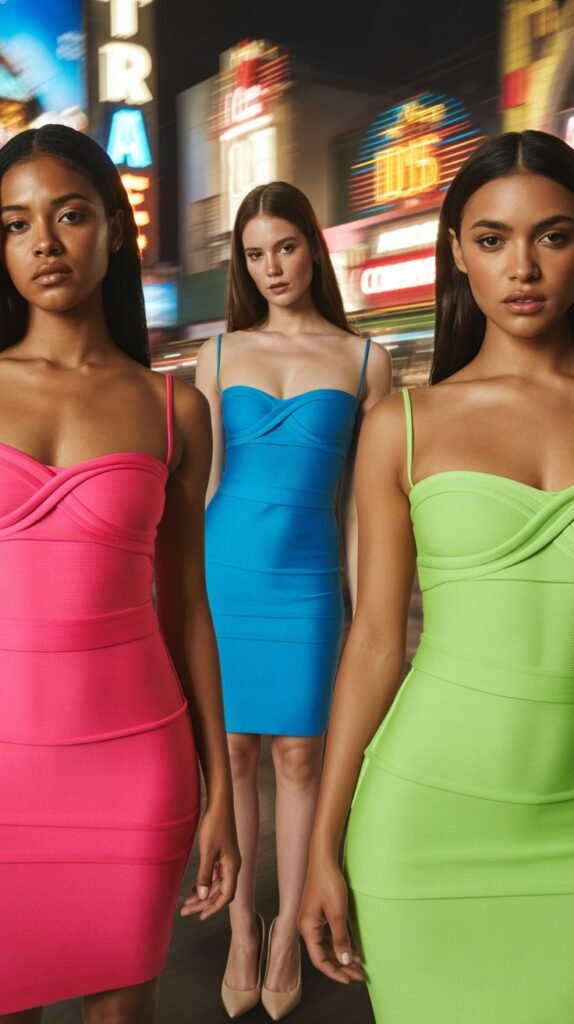  Neon Bandage Dress