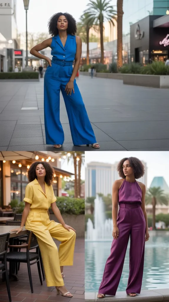 Linen Jumpsuit In Bold Colors