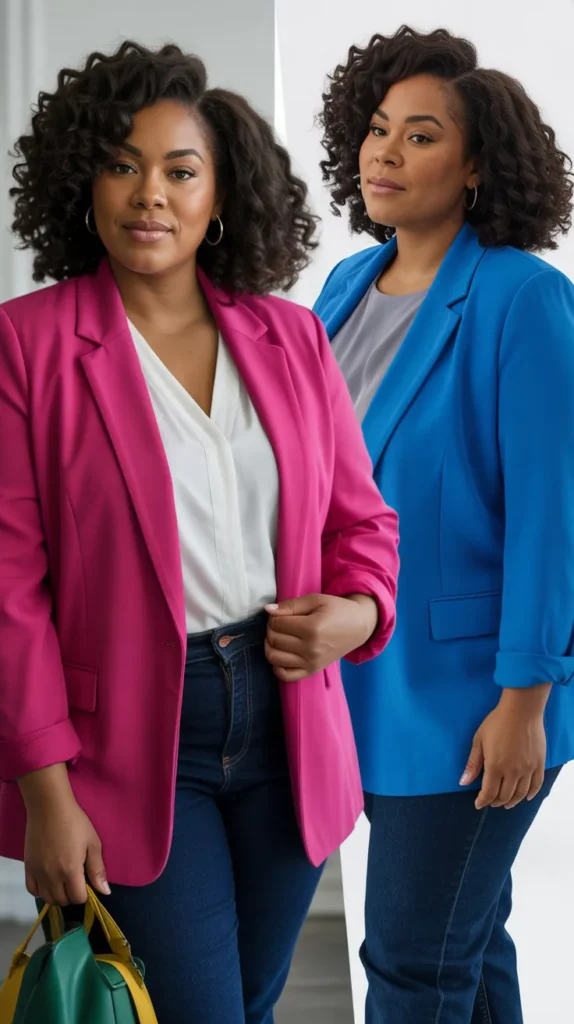 Bright Colored Blazer with Jeans