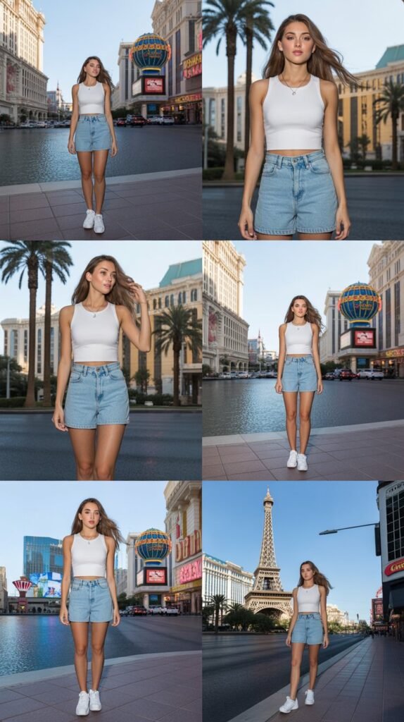 Denim Shorts With Crop Top