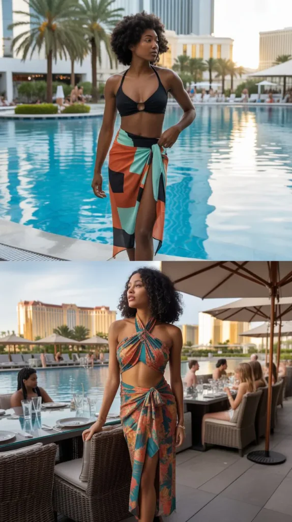 Sarong Wrap With Swimsuit As Top