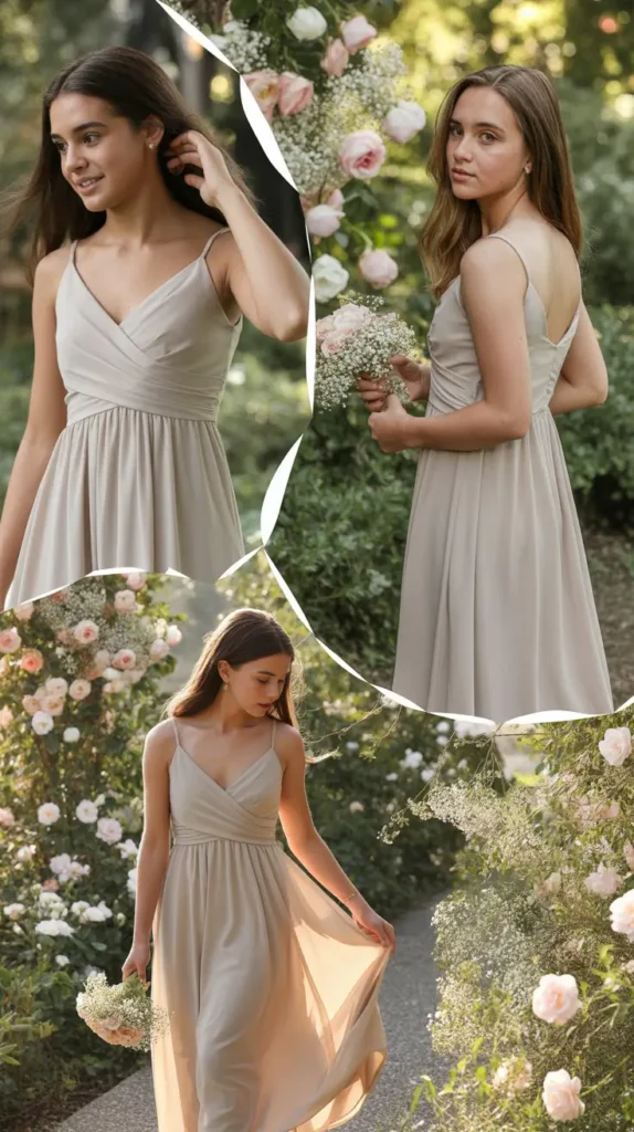 Empire Waist Champagne Dress