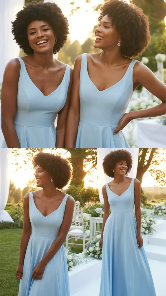 Petite Light Blue Bridesmaid Dresses