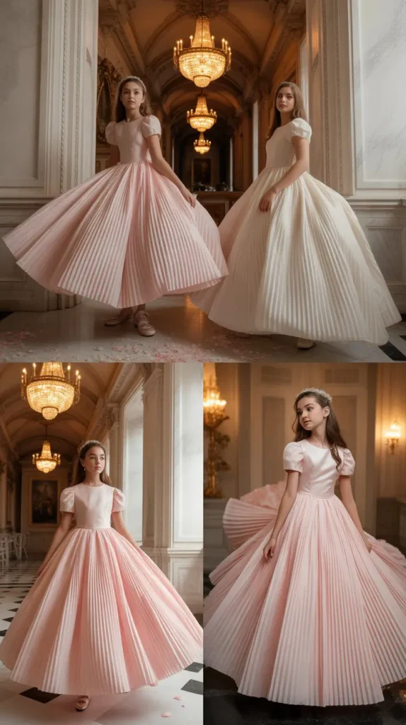 Pleated Organza Ball Gown