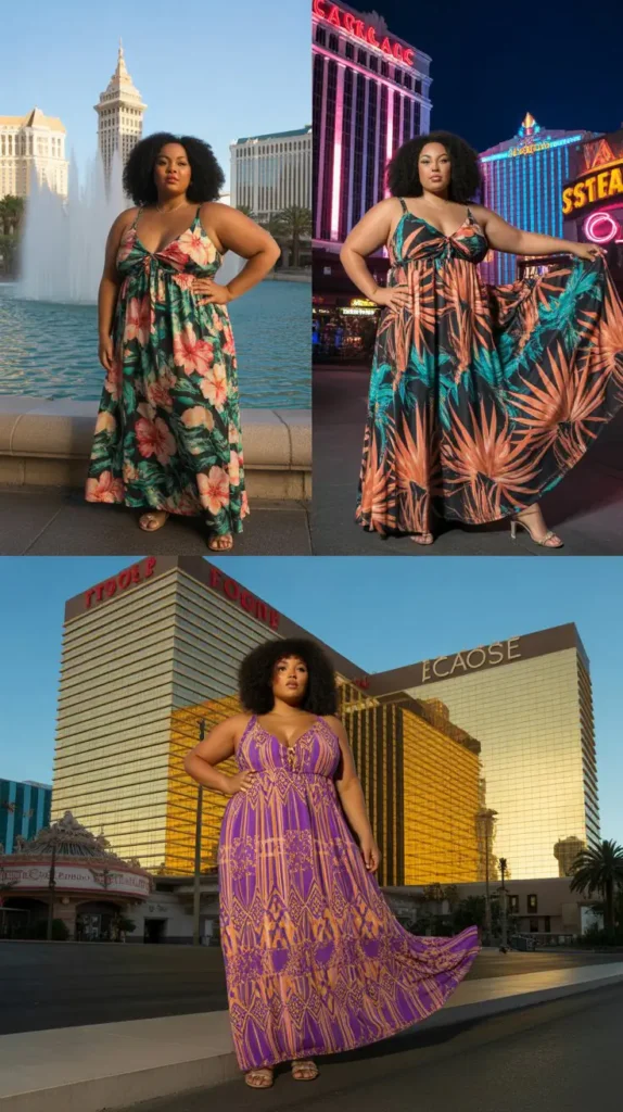  Flowy Maxi Dress with Vibrant Prints