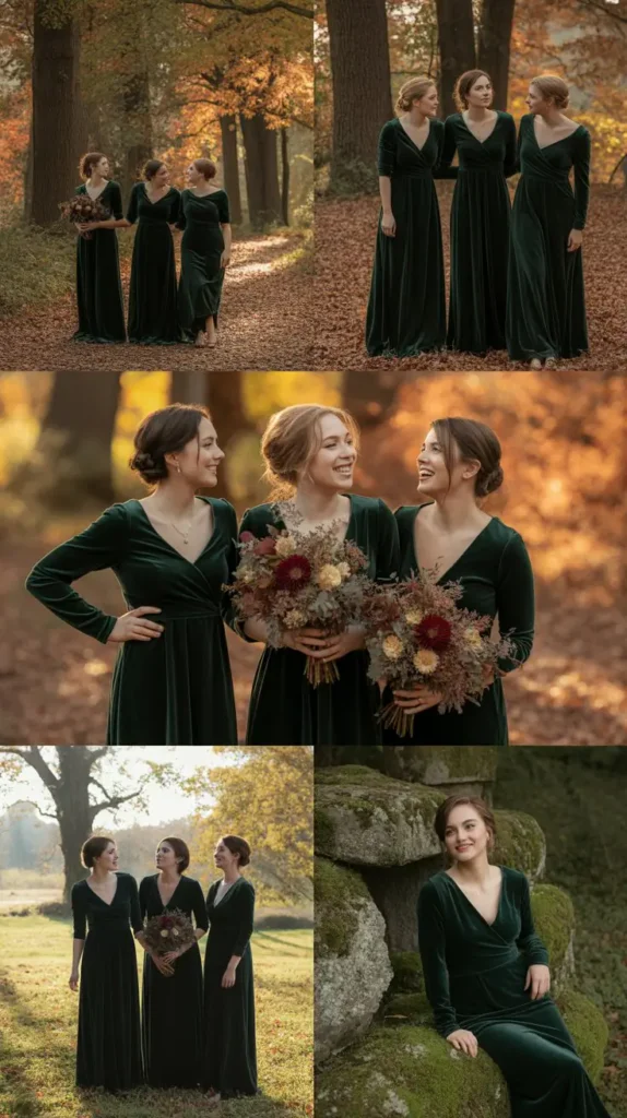 Forest Green Velvet Gowns