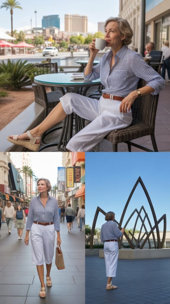 Tailored Shorts with a Crisp Button-Down Shirt