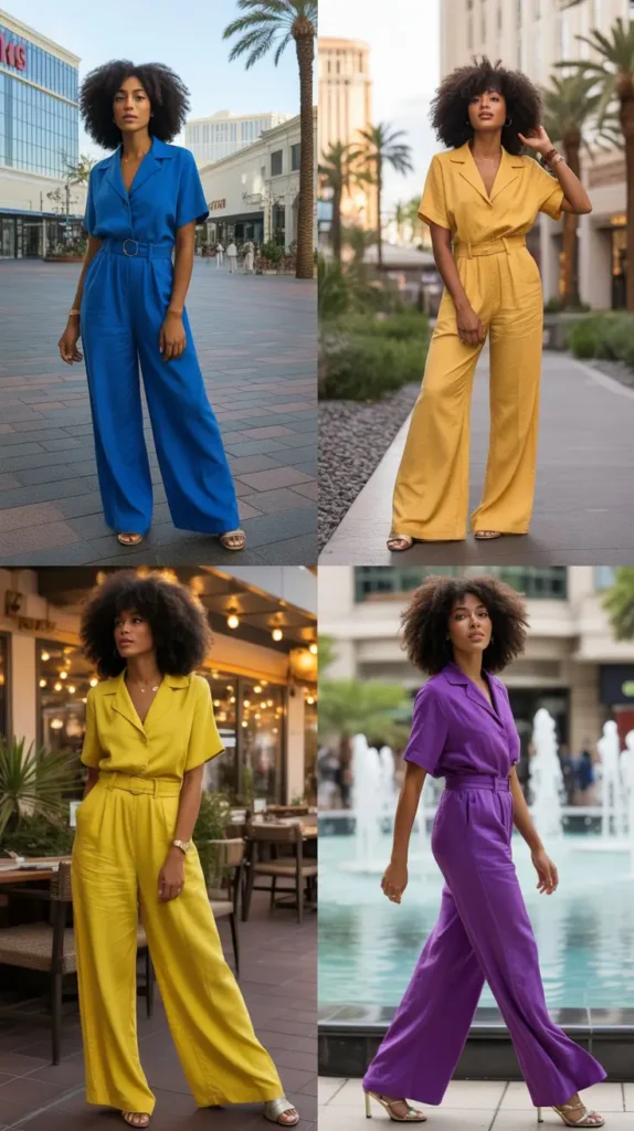 White Linen Pants With Colorful Tank Top