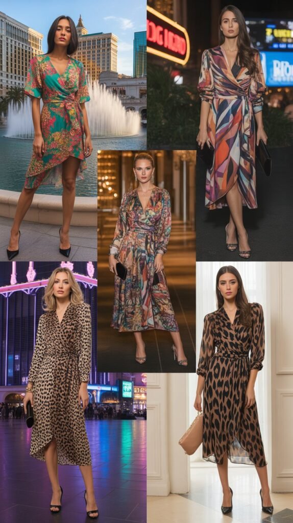 Wrap Dress In Bold Print