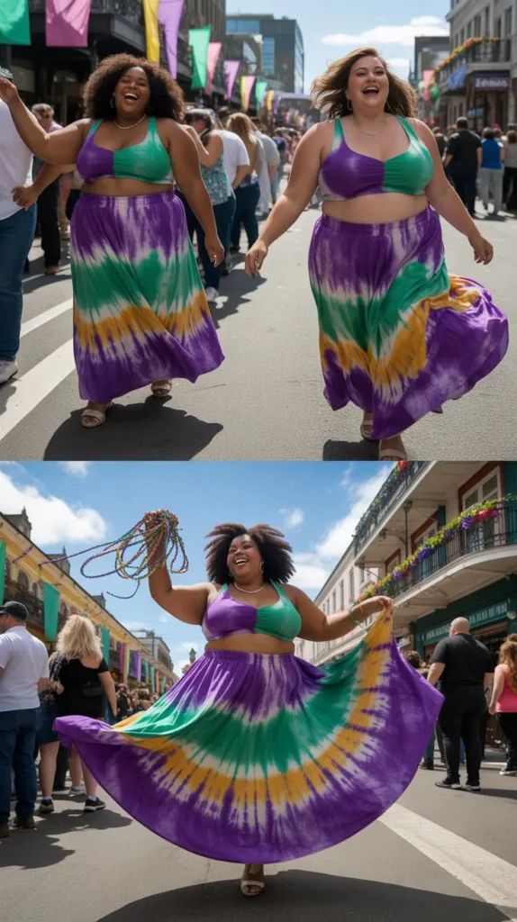 Tie-Dye Maxi Skirt and Crop Top Set