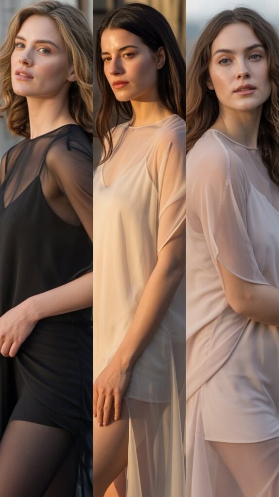 Sheer Overlay Dress With Slip