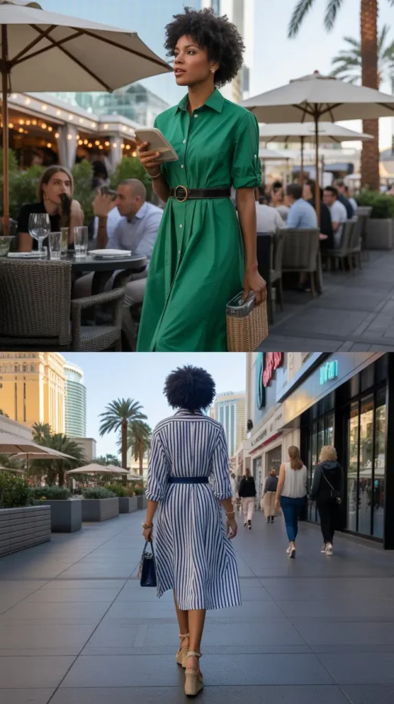 Belted Shirtdress With Espadrilles