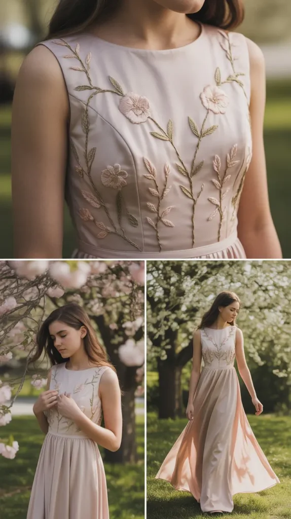 Floral Embroidered Gown