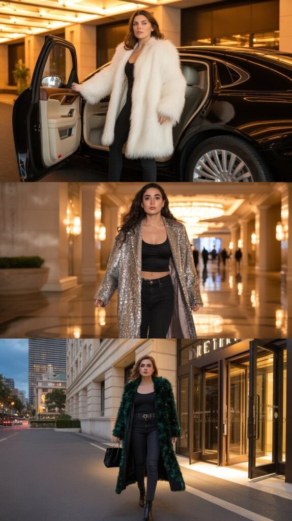 Statement Coat Over Simple Outfit