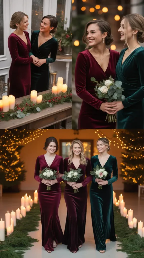 Velvet Bridesmaid Gown