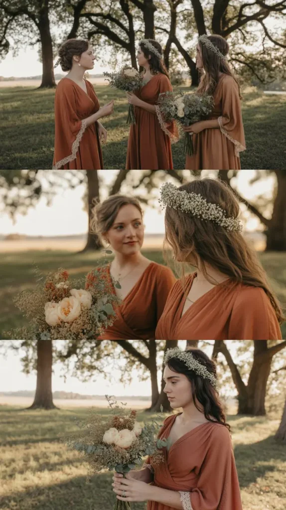  Rust-Colored Bohemian Wrap Dresses