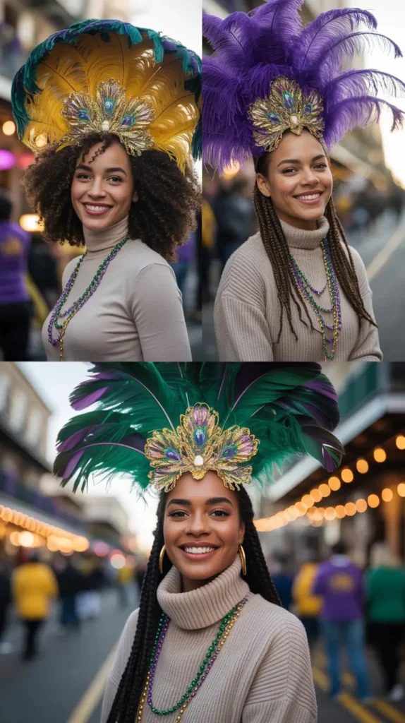  Feathered Headpieces With Cozy Turtleneck Ensembles