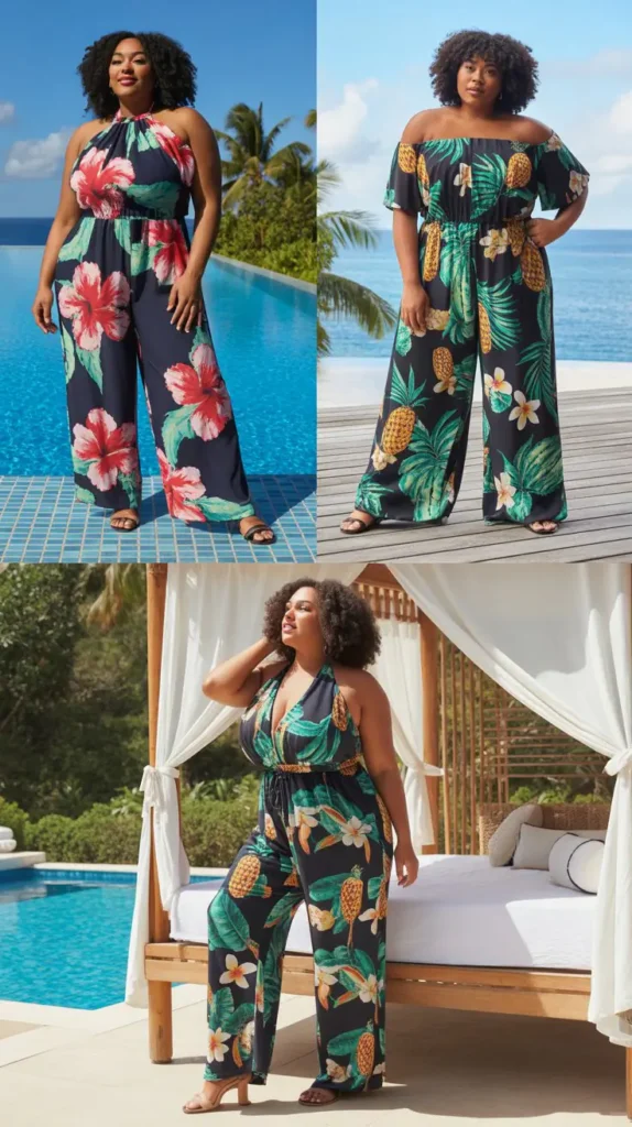 Tropical Print Jumpsuit